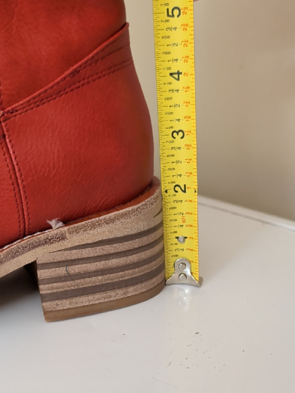 VBDB Red Knee High Boots 6.5 Square Toe Block Heel Wide Calf NIB - Picture 8 of 11
